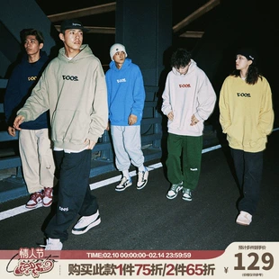 胶印卫衣男春季 CoosRetro美式 复古400g重磅LOGO厚版 潮牌情侣外套