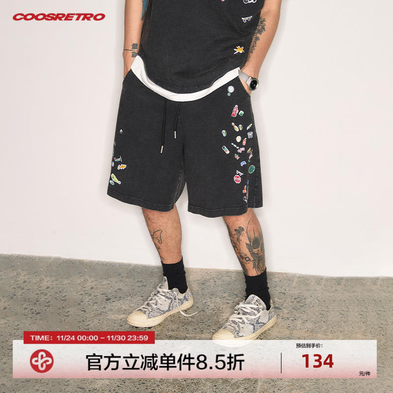 夏装烫画贴纸休闲七分裤