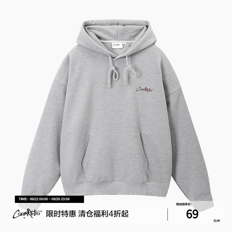 CoosRetro刺绣华夫格卫衣