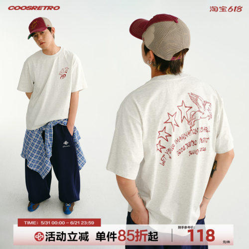 CoosRetro美式印花短袖T恤男