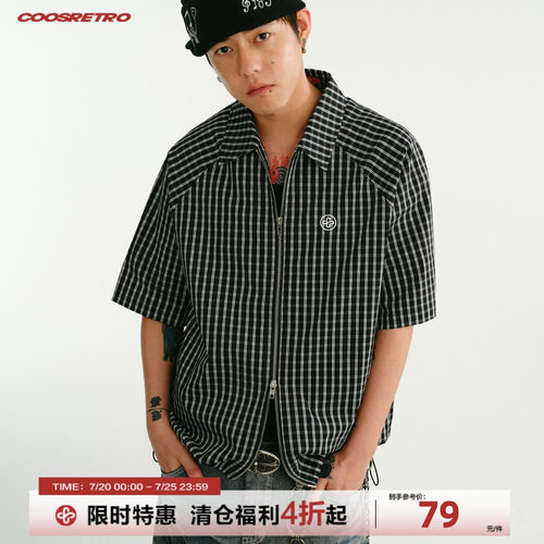 CoosRetro格纹双拉链衬衫