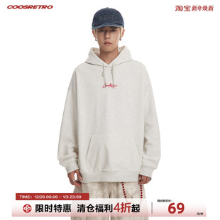 CoosRetro美式 宽松潮流ins外套 重磅刺绣310g多色连帽卫衣情侣装