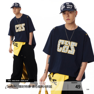 男女舒适简约百搭休闲潮T恤 夏季 CoosRetro美式 复古贴布绣logo短袖