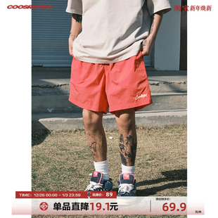 宽松情侣沙滩裤 男女夏季 潮牌 复古LOGO刺绣休闲短裤 CoosRetro美式