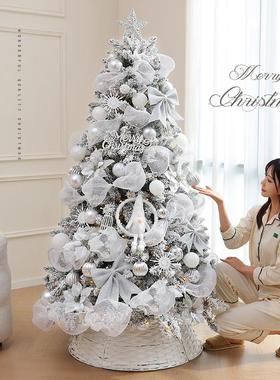 christmas tree白色圣诞树大型家用发光加密落雪装饰摆件落地氛