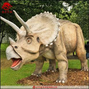 超大三角龙活体雕塑仿真大型恐龙模型大型恐龙游乐恐龙出租展览