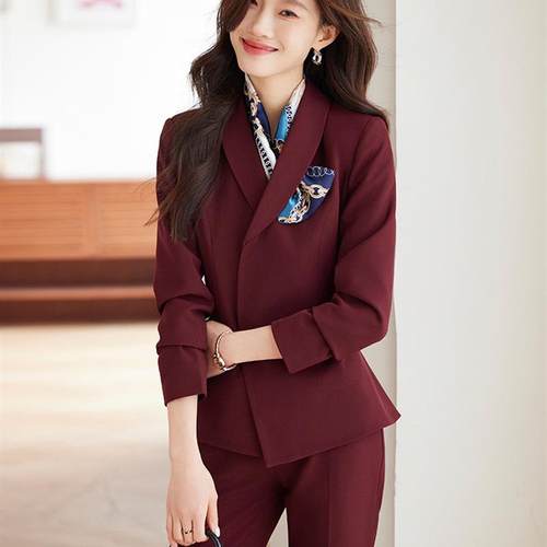 按摩美容师工作服蓝色棉麻裤子宽松冬季休闲足浴技师高端泰式气