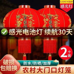 灯笼别墅大门口新居搬家入宅2026新款免插电带灯自建房一对挂饰