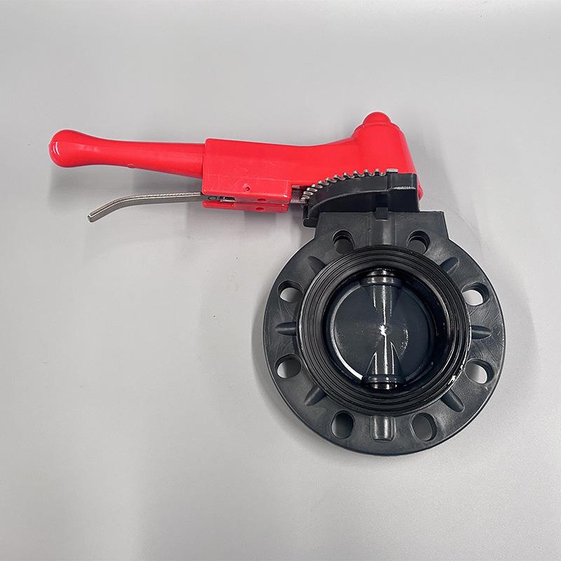 frpp手柄蝶阀法兰式蝶阀塑料手柄蝶阀化工水管道法兰阀门现货