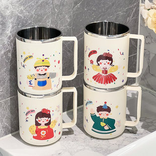 新款 一家三口漱口杯不锈钢儿童刷牙杯洗漱杯情侣牙刷杯牙缸高颜值