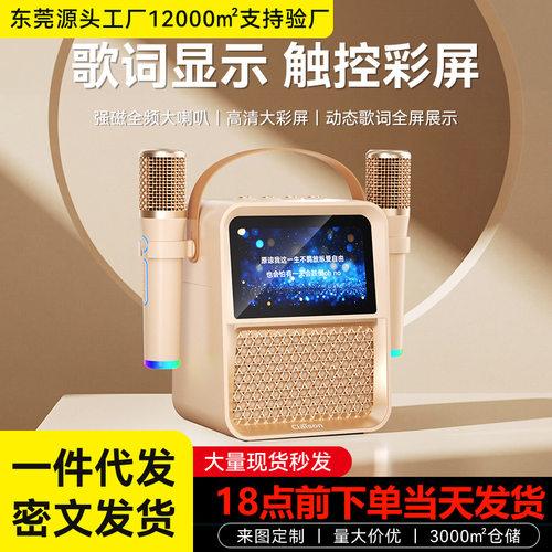 2026新款歌词音响家庭ktv蓝牙音箱唱k卡拉ok显示屏麦克风话筒一体
