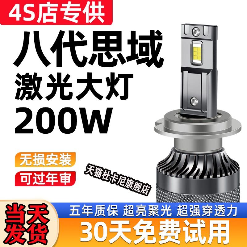 适用于06-11款本田八代思域汽车LED前大灯超亮远光近光灯泡强光