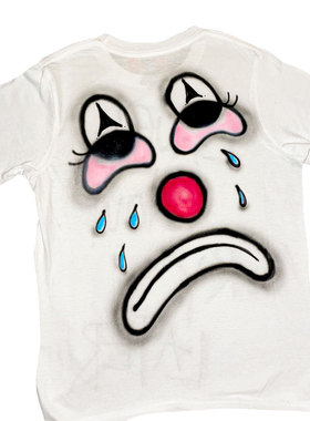 Graffiti spray painting  heavy metal goth blackred shirt短袖