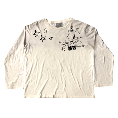 手绘HandPainted美式脏脏T恤纯棉hiphop病娇Yandere黑红blackre