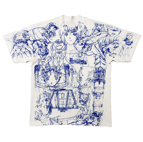 EVA绫波丽明日香手绘Hand Painted原创轻亚文化叛逆少女短袖Y2K