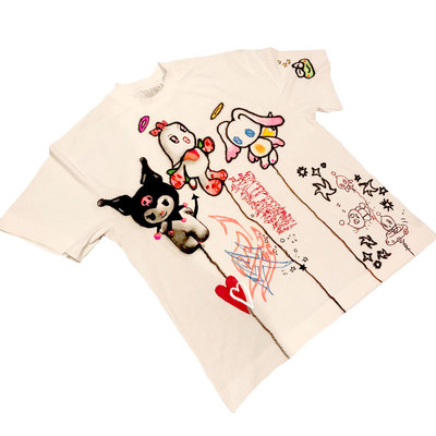 Graffiti spray painting涂鸦喷绘Kuromis库洛米Y2K短袖gothgirl