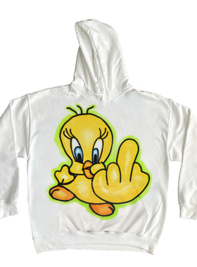 Tweetycui卡通乐一通Tweety emo黑红blackred原创Original卫衣Y2K