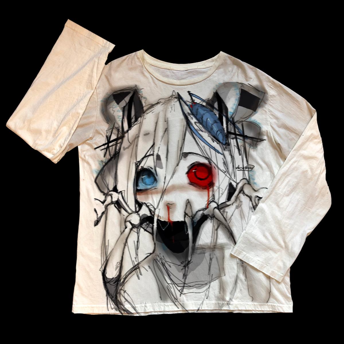 Graffiti spray painting涂鸦喷绘gothaesthetic Y2K痛衣脏脏T恤