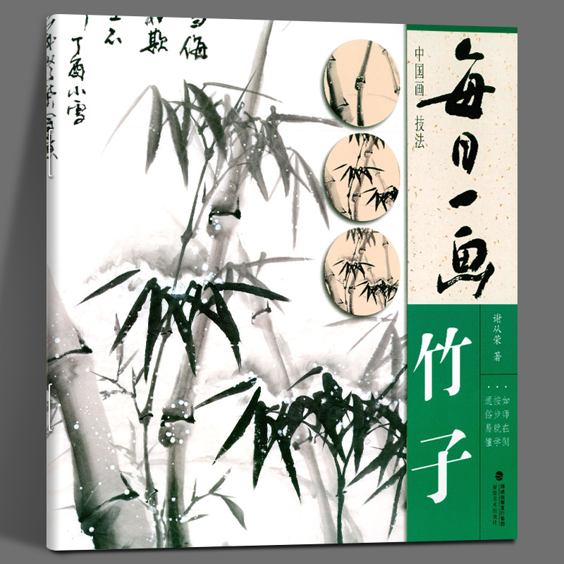 每日一画 竹子中国画技法国画书写意水墨画竹子册页/工笔画竹子技法