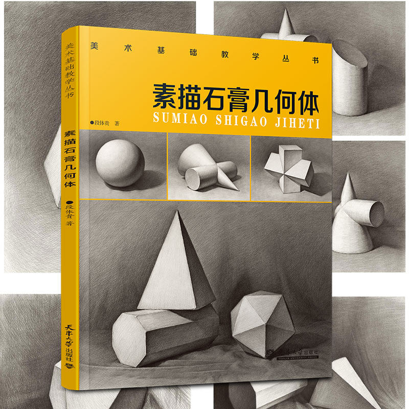 美术基础丛书 素描石膏几何体段体贵著分别为五大内容素描基础知识 明暗素描的练习 素描的组合练习 等作画过程 天津大学出版社