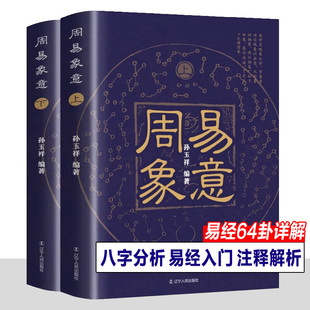 全2册 周易象意 八字分析易经64卦详解八字揭秘 张绍金天干地支阴阳五行生辰八字排盘命理推算书籍基础入门译注全集正版原文全书