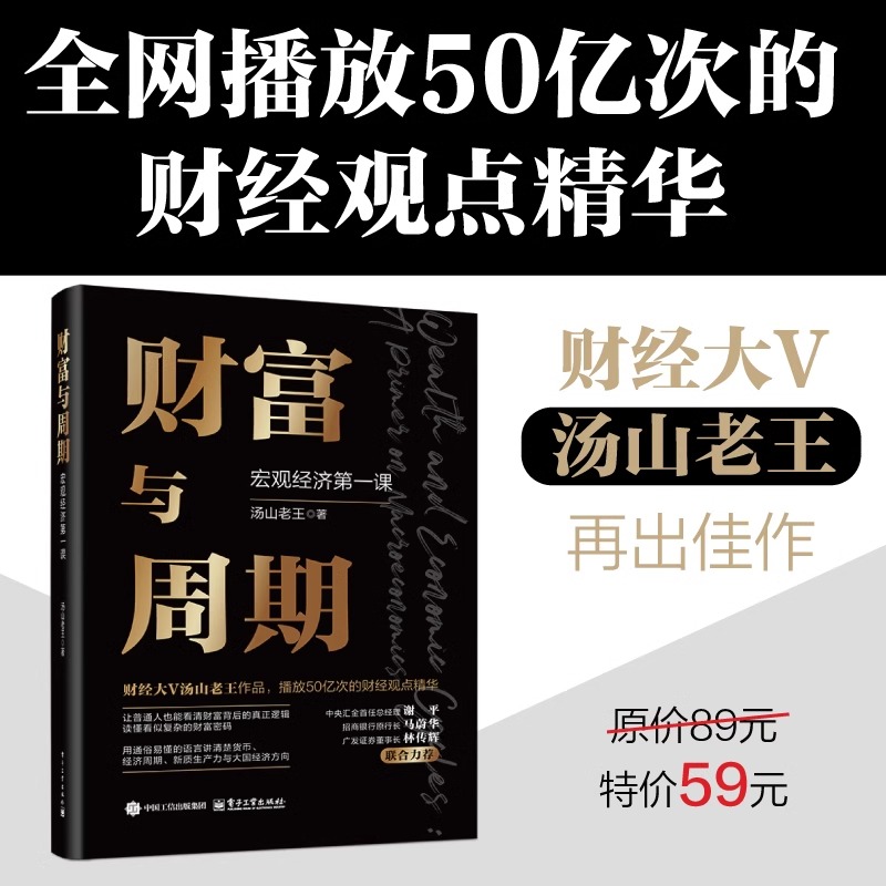 财富与周期 宏观经济第一课 汤山老王 财富运行逻辑书籍 解读经济周期运转的规律 观察中国经济未来的方向 投资理财书
