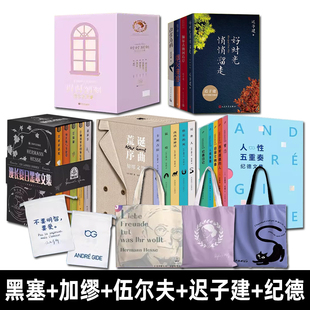漫长夏日黑塞文集+荒诞序曲加缪文集+时时刻刻伍尔夫文集+生命如歌迟子建文集+人性五重奏纪德文集 全5套 函套精装版外国小说书