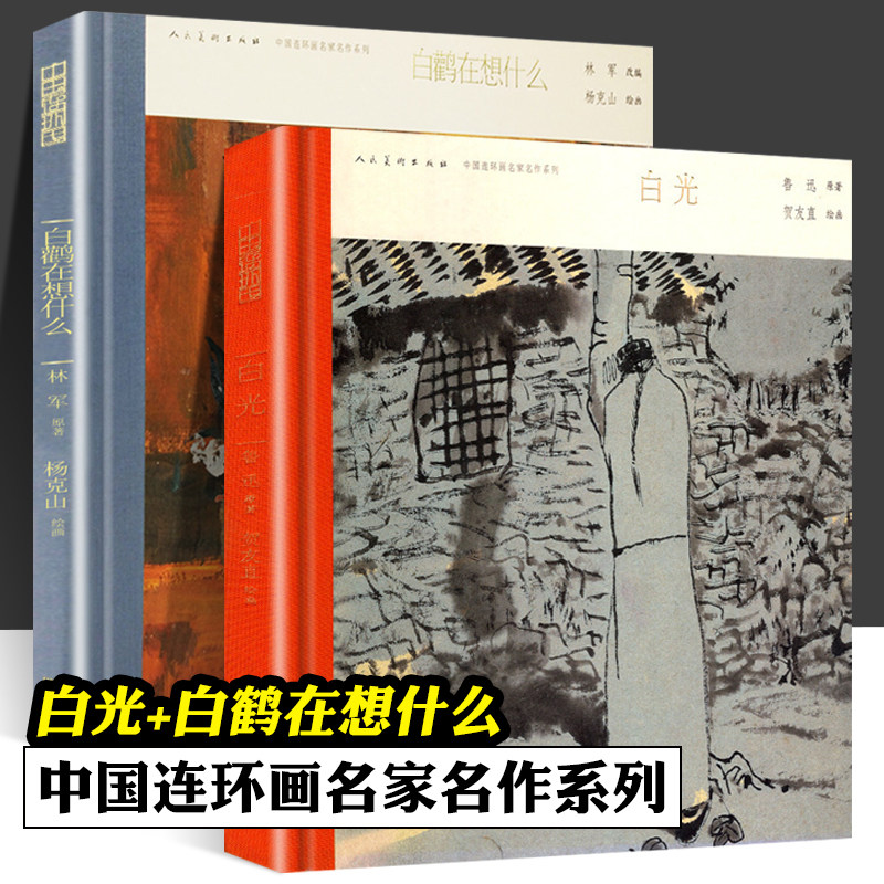 白鹳在想什么 白光 连环画 2册 何多苓 绘 贺友直 中国连环画名家名作