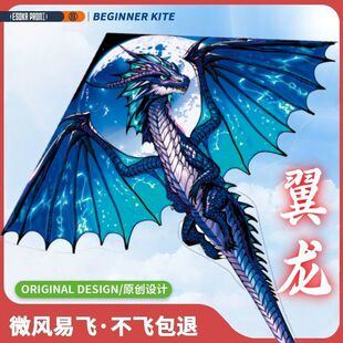 翼龙风筝潍坊2026新款成人新手初学者儿童三角长尾易飞恐龙风筝