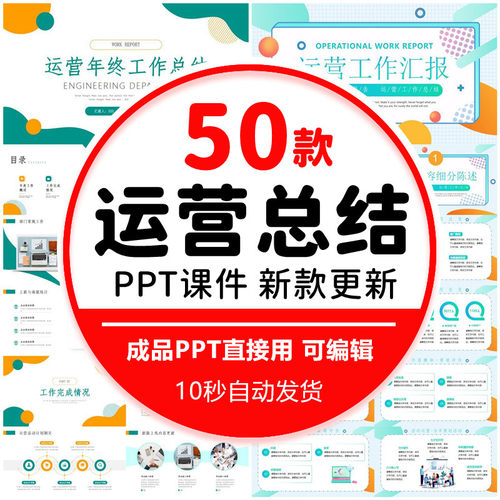 互联网网站运营年终工作总结 新媒体运营年度总结述职汇报ppt模板