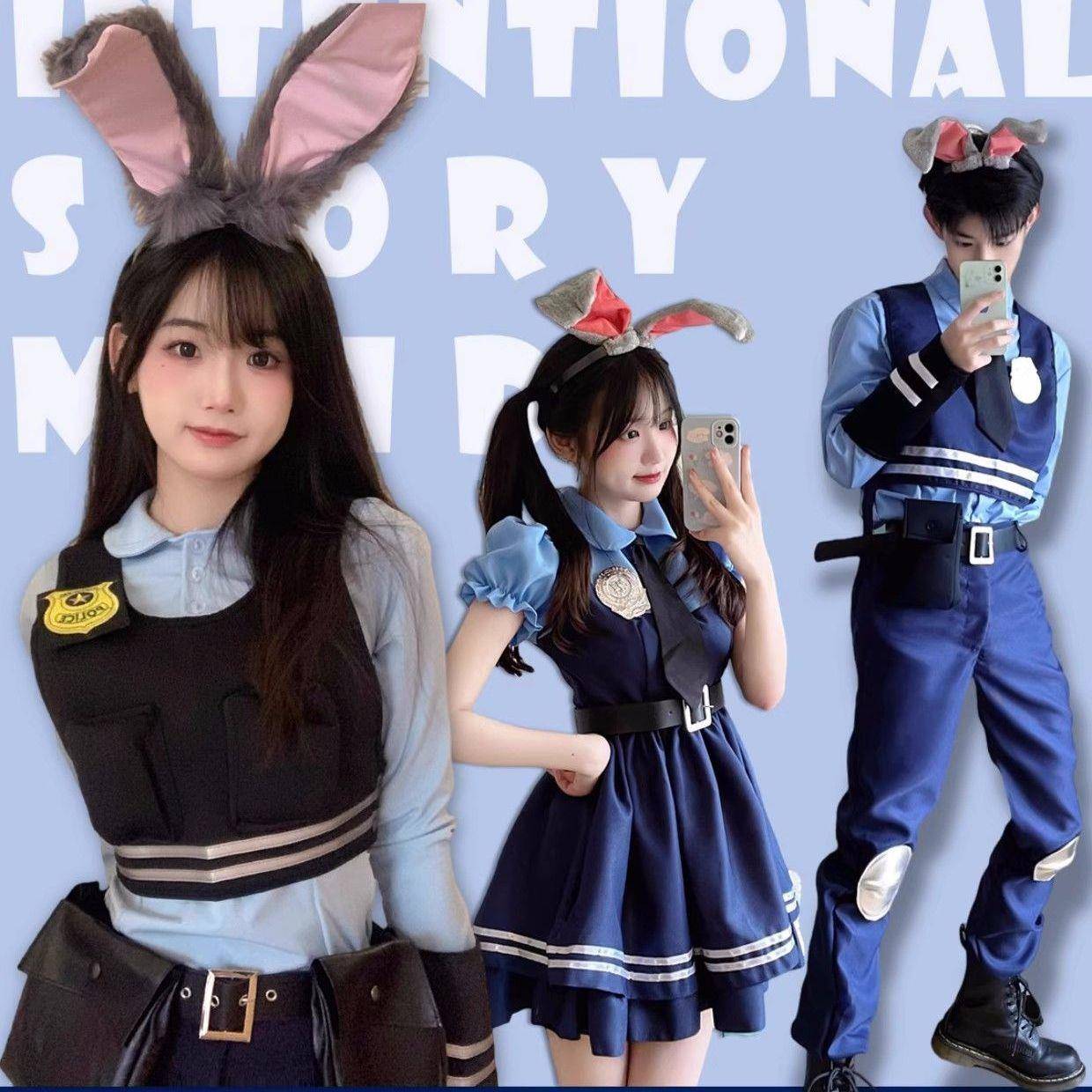 全套兔子警官疯狂动物城judy朱迪cosplay漫展动漫演出服服装女 女装/女士精品 民族服装/舞台装 原图主图