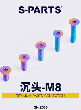 S-PARTS斯坦钛合金螺丝A2沉头M8*20/25螺栓 摩托车电动车自行车