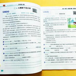 2025课内+课外阅读理解三年级上册阅读理解强化训练部编人教版小学语文同步阅读训练课外短文阅读练习册题真题阅读天天练习汉知简