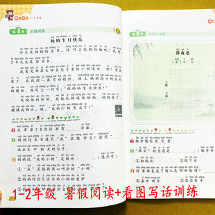 暑假阅读1升2语文阅读理解看图写话训练一年级下册语文课外短文阅读训练写作训练真题阅读古诗词小古文阅读亲子共读晨晚读美文荣恒
