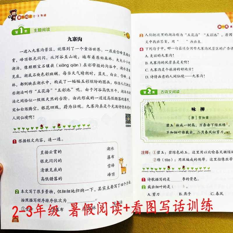 暑假阅读2升3语文阅读看图写话