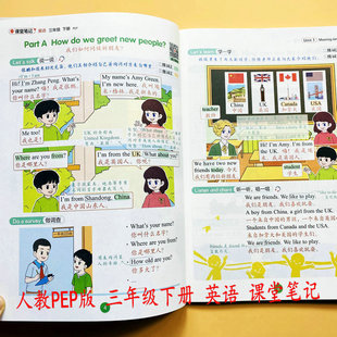 2026人教PEP版 英语新课堂笔记三年级下册英语课文翻译视频讲解3年级下册教材讲解课本提前学预习新课文听力阅读教师备案教辅书荣恒