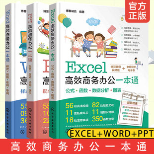 全3册 Excel高效商务办公一本通 Word高效商务办公一本通 办公软件入门书籍高效办公书籍 PPT高效商务办公一本通 零基础学办公软件