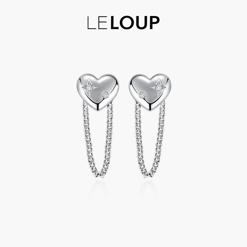 LELOUP【权力系列】爱心链条耳坠垂感轻奢高级感气质大气耳钉耳饰,饰品/流行首饰/时尚饰品新,耳环,淘宝优惠券,粉丝福利购,淘宝优惠卷