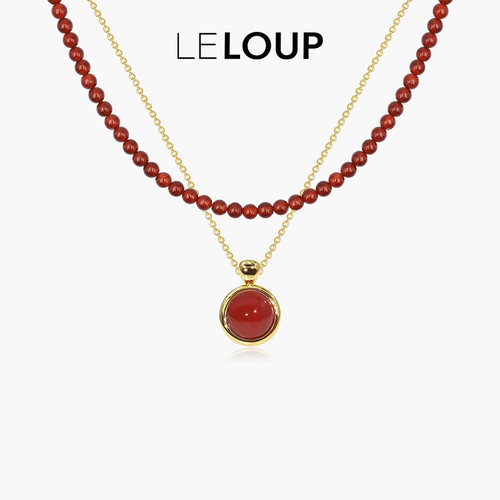 转运珠天然红玛瑙项链高级感饰品