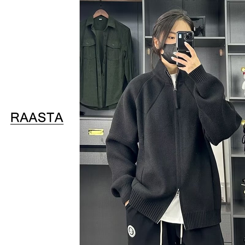 秋冬季新款外套男士韩版立领毛衣休闲痞帅修身针织开衫夹克外套潮