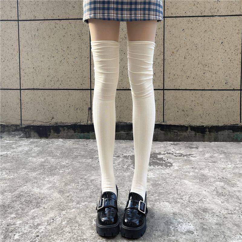 过膝袜堆堆拼接JK纯欲风网红同款