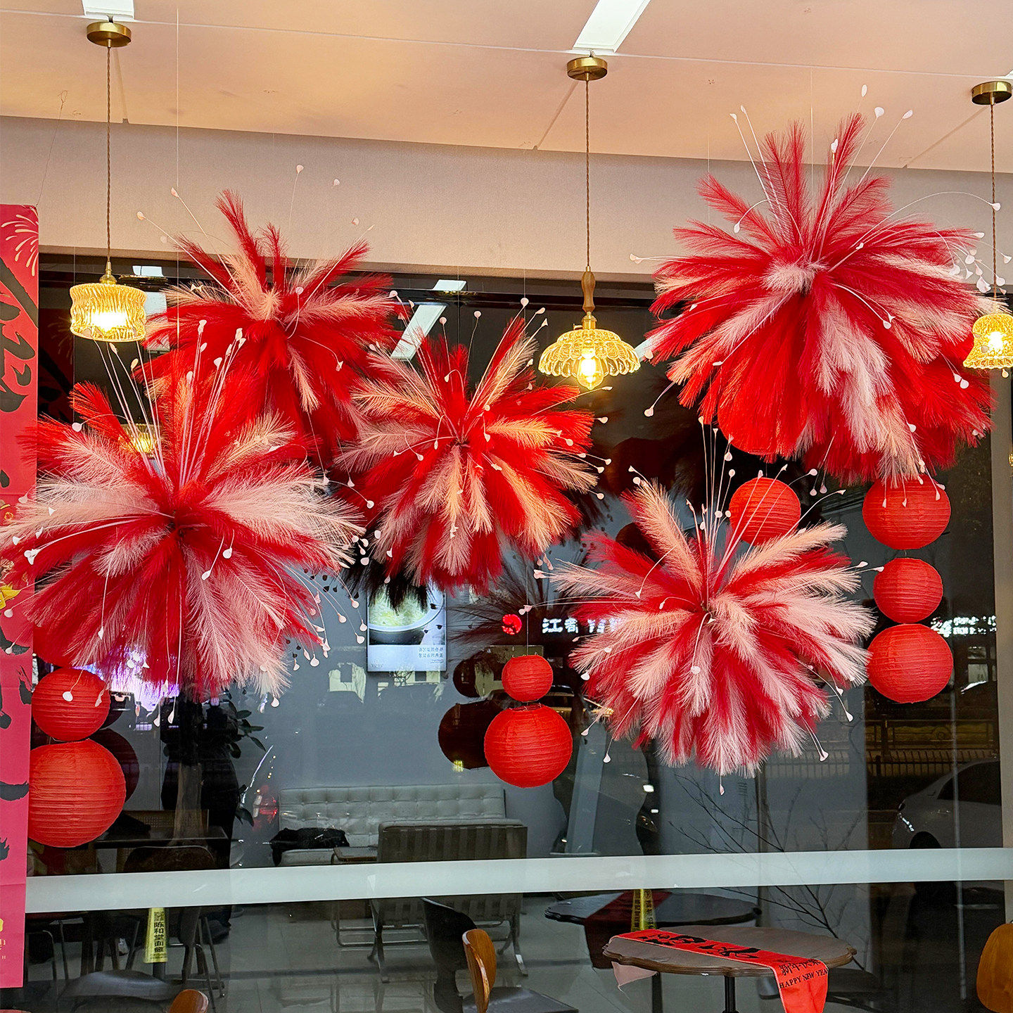 新款仿真白日烟花挂饰新年婚庆创意店铺商场装饰结婚婚房布置套装,节庆用品/礼品,婚房布置套装,淘宝优惠券,粉丝福利购,淘宝优惠卷