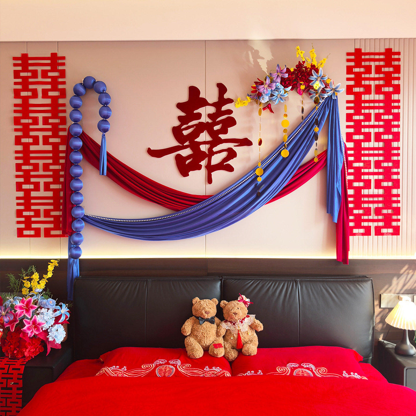 结婚布置喜字背景装饰男女方婚房客厅卧室床头喜庆氛围中式囍字贴,节庆用品/礼品,婚房布置套装,淘宝优惠券,粉丝福利购,淘宝优惠卷