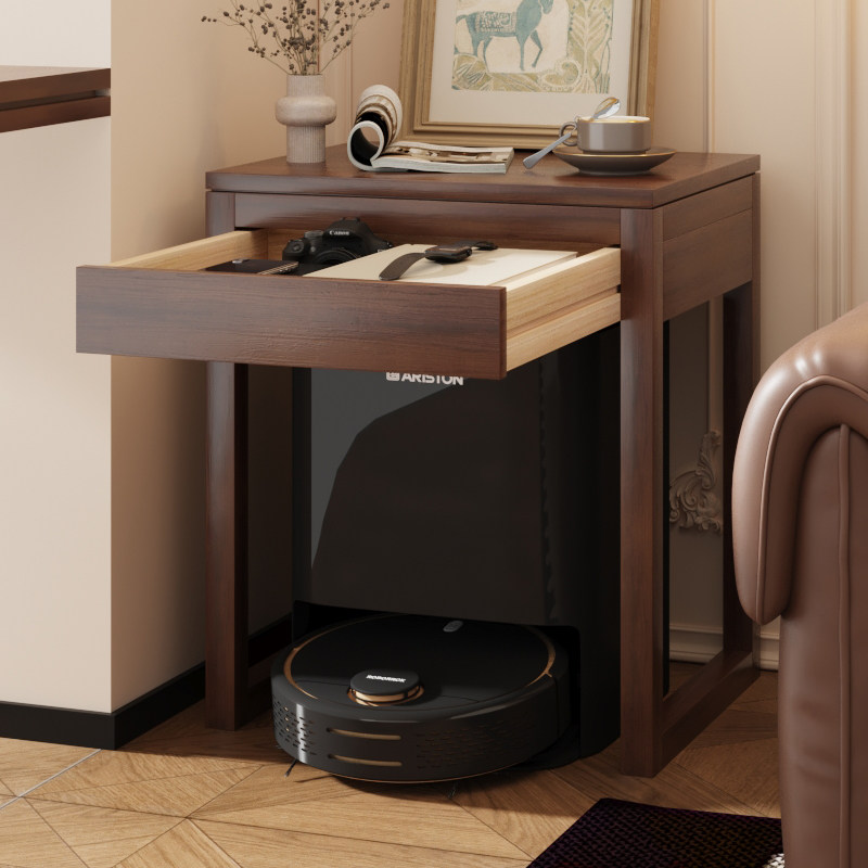 扫地机器人置物架实木沙发边几