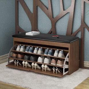 全实木换鞋凳家用门口软包坐垫进门可坐穿鞋凳入户翻斗鞋柜组织架