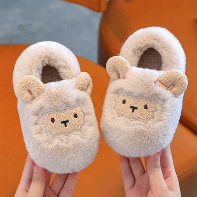 萌笙记冬季卡通儿童棉拖鞋