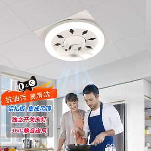吸顶风扇灯办公室厨房卫生间商用家用led平板襄入吊灯 2024年新款