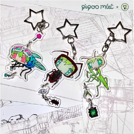 虫子-梦核-7点45插画师原创二次元亚克力挂件钥匙圈