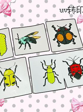 炕炕宝贝插画师原创二次元动漫oc手绘插画昆虫系列uv转印贴贴纸