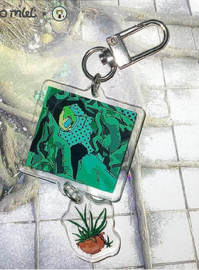 5点47分逛公园-7点45插画师原创二次元动漫oc贴纸亚克力挂件包挂